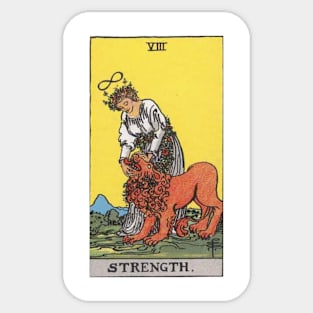 Strenght, Raider Waite Tarot, Divination Tarot Sticker